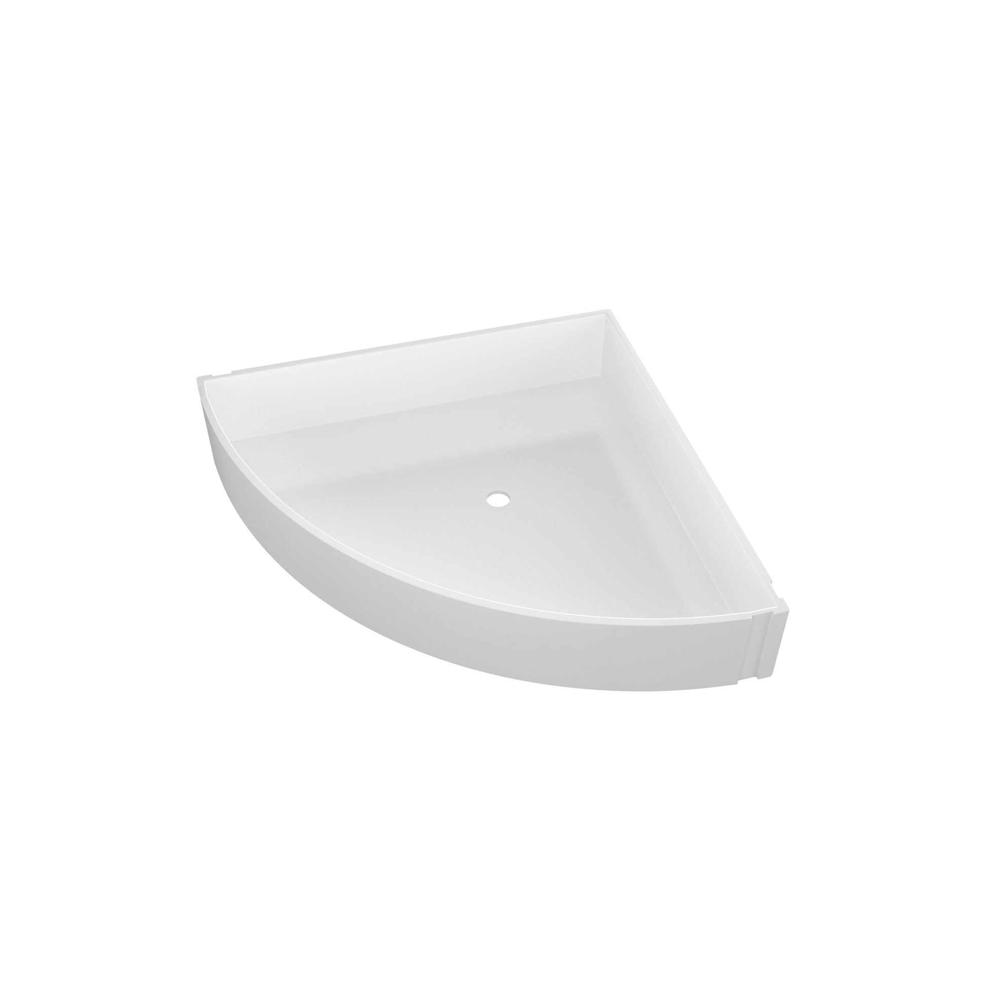 6" x 6" x 1.2" Glossy White SMC Shower Corner Shelf