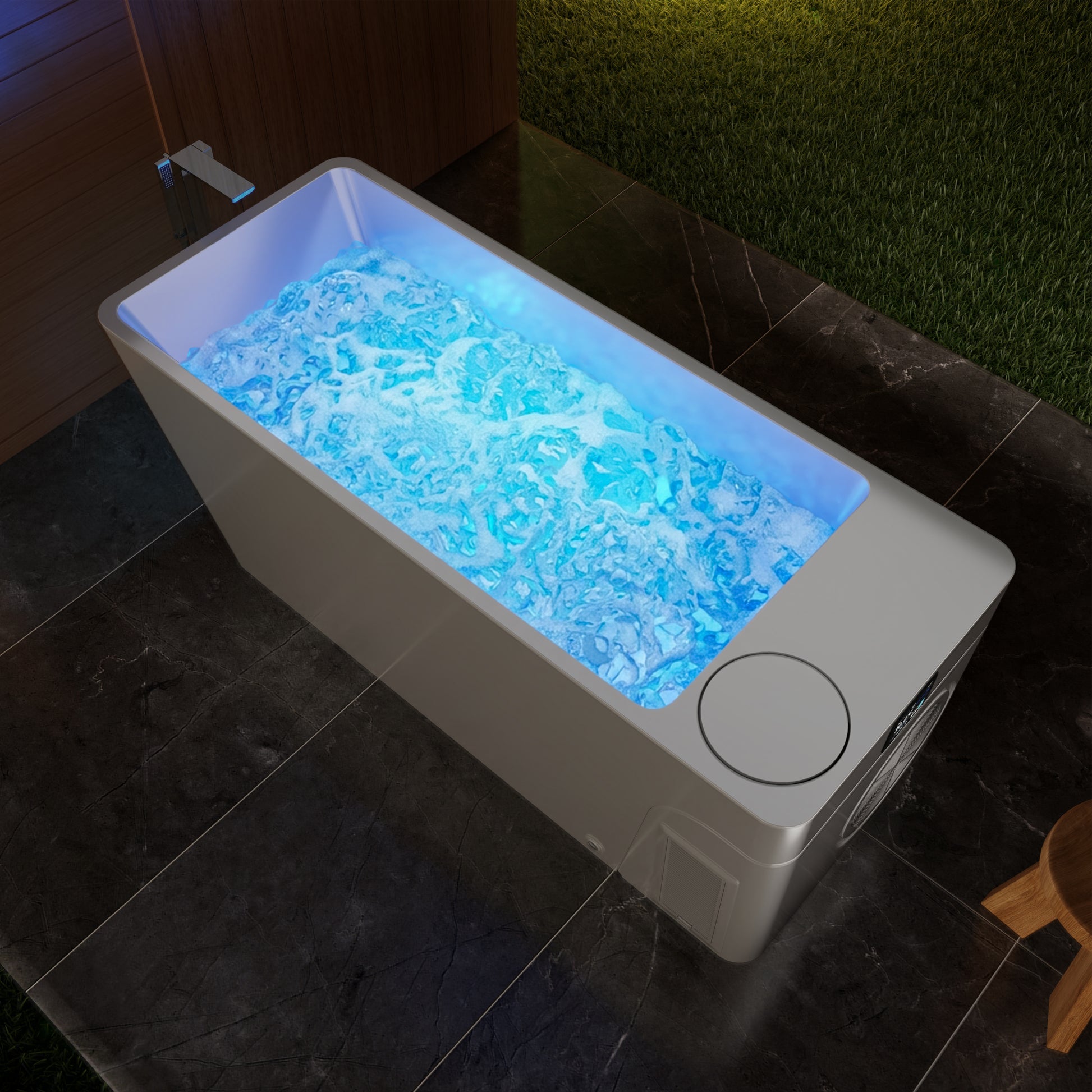 77" Luxury All-in-One Smart Recovery Ice Bath Cold Plunge Tub with Built-In 1HP Chiller