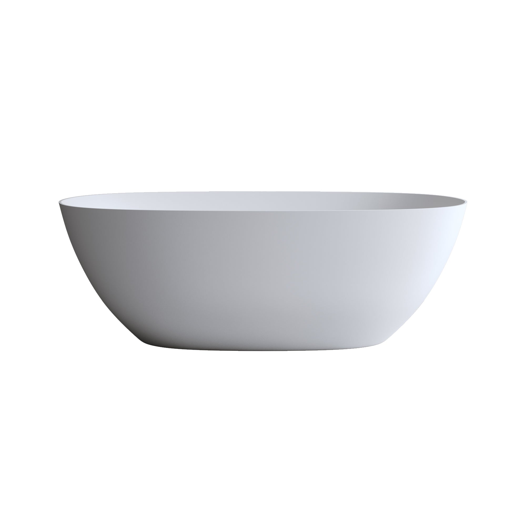 57"/61"/65"/69" Luxury Stone Resin Freestanding Soaking Bathtub with One-Side Overflow