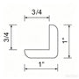 96"W x 1"H x 1“D Inset Outside Corner Molding - Truffle Brown