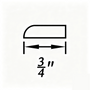 96"W x 3/4"H x 1/4"D Inset Scribe Molding - Truffle Brown