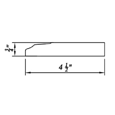 96"W x 4.5"H x 3/4"D Inset Base Molding - Truffle Brown