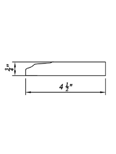 96"W x 4.5"H x 3/4"D Inset Base Molding - Truffle Brown