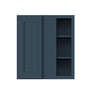 Cyber Grey RTA 27"W x 12"D x 30"/36"/42"H Standard Corner Wall Cabinet with Door and Shelves
