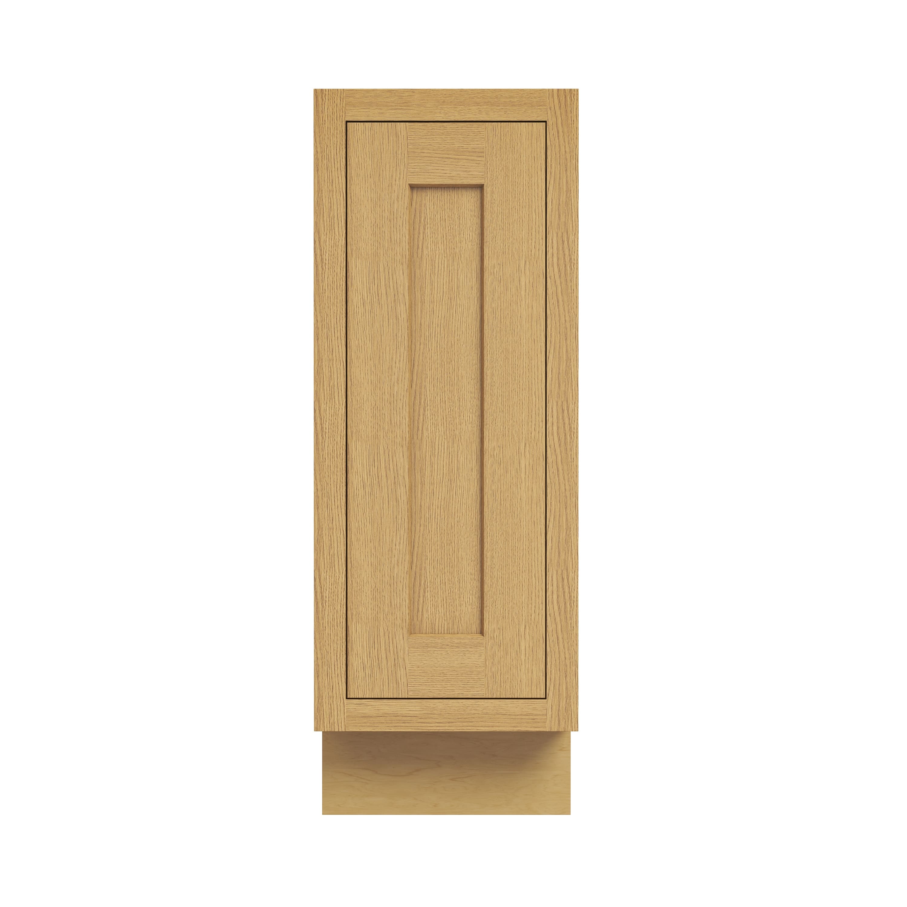 Inset Hazelnut Oak RTA 12-21"W x 34.5"H x 25"D 4-Size Full Height Single Door Base Cabinet