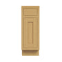 Inset Hazelnut Oak RTA 12-21"W x 34.5"H x 25"D 4-Size Single Drawer Base Cabinet with 1 Door