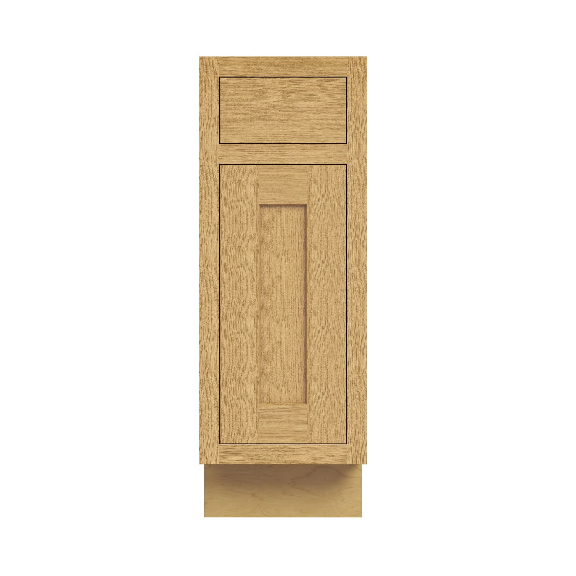 Inset Hazelnut Oak RTA 12-21"W x 34.5"H x 25"D 4-Size Single Drawer Base Cabinet with 1 Door