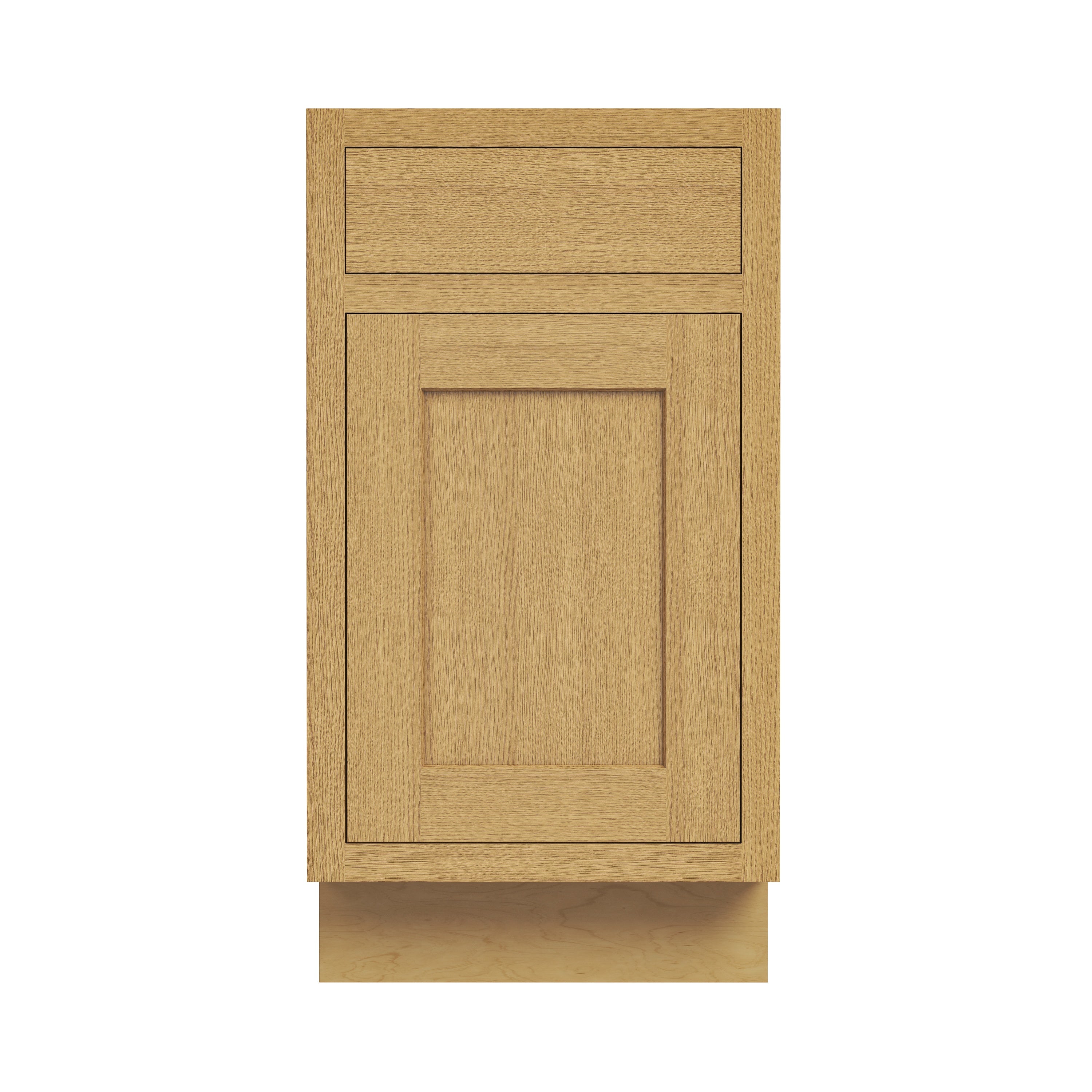 Inset Hazelnut Oak RTA 18"W x 34.5"H x 25"D Base Waste Basket Cabinet with 2 Bins