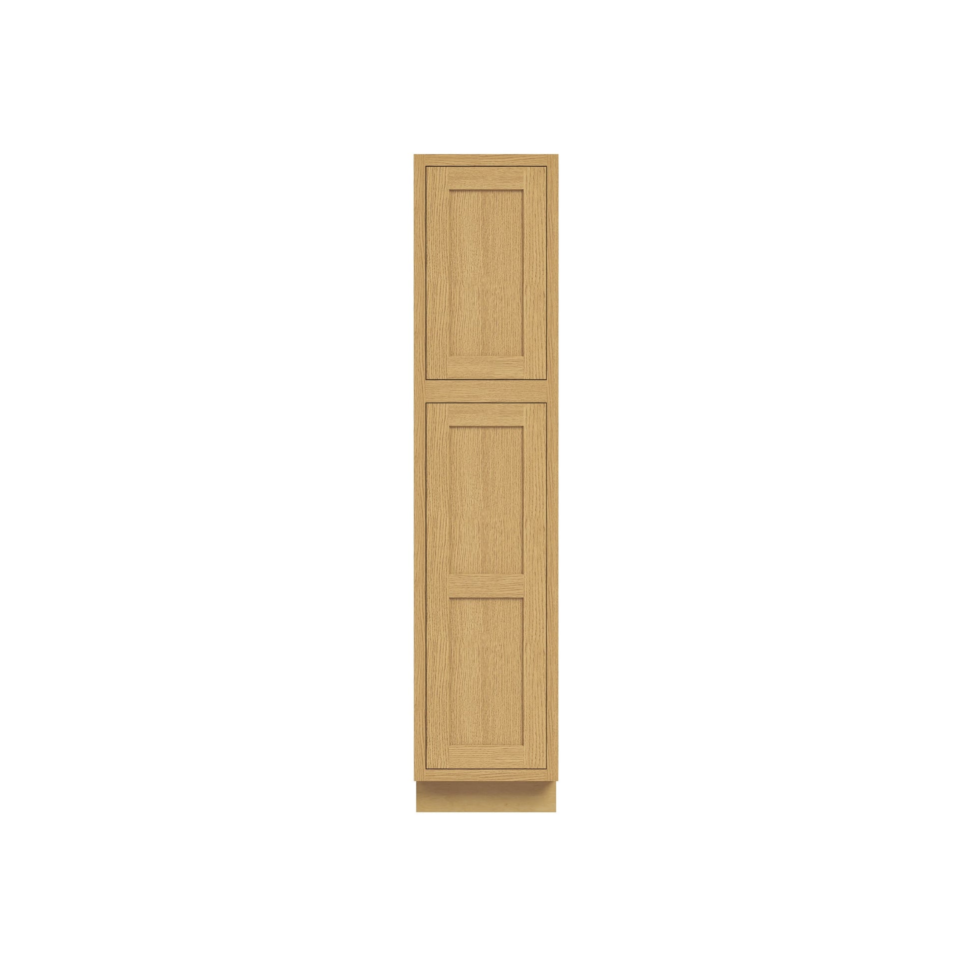 Inset Hazelnut Oak RTA 18"W x 84-96"H x 25"D 3-Size Pantry Cabinet with 2 Doors and 4 Shelves
