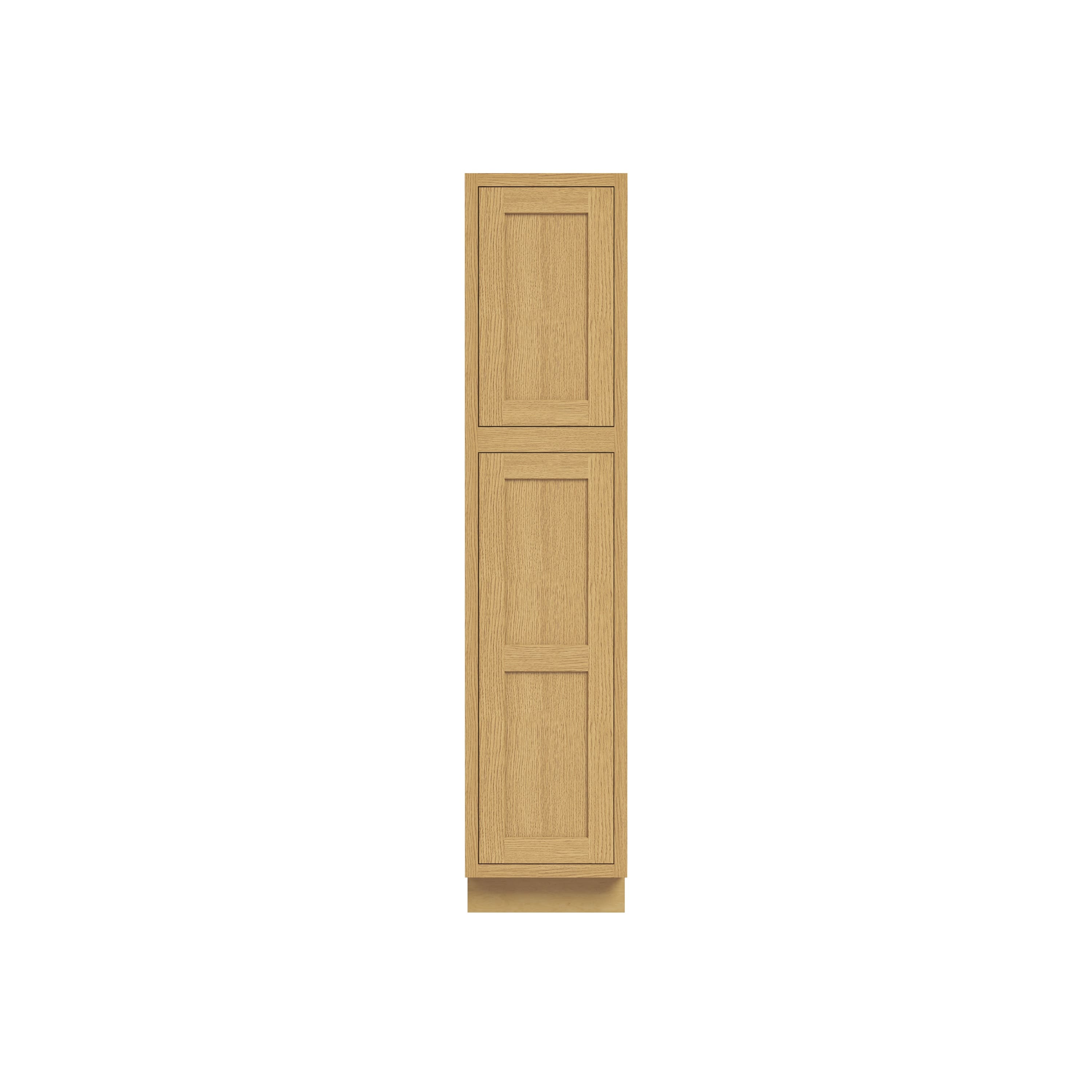 Inset Hazelnut Oak RTA 18"W x 84-96"H x 25"D 3-Size Pantry Cabinet with 2 Doors and 4 Shelves