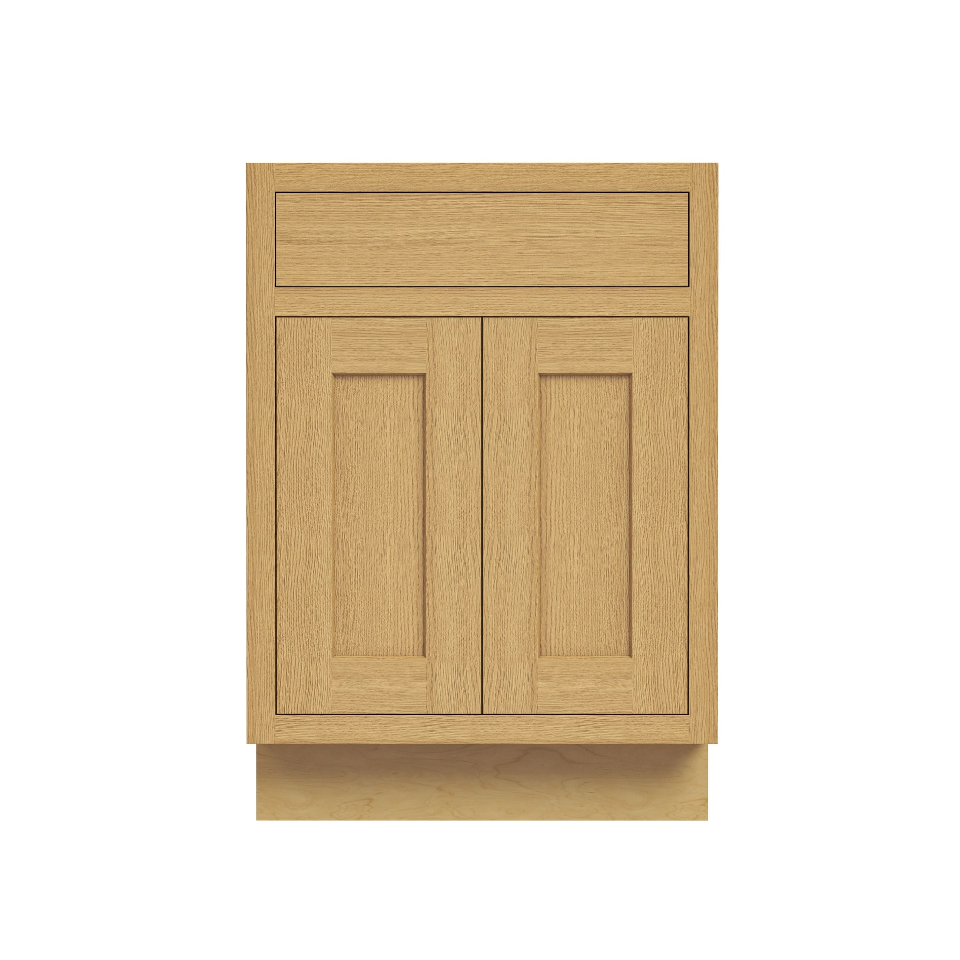 Inset Hazelnut Oak RTA 24-36"W x 34.5"H x 25"D 5-Size Single Drawer Base Cabinet with 2 Doors