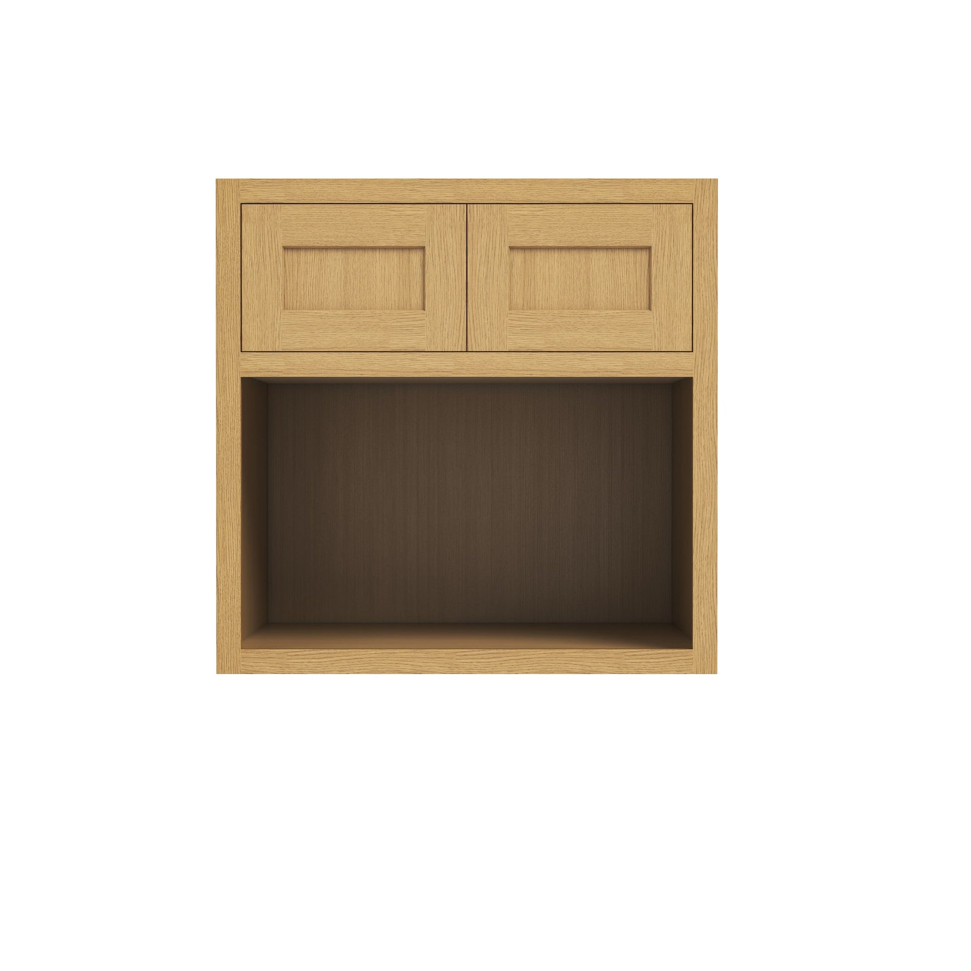 Inset Hazelnut Oak RTA 30"W x 30-42"H x 25"D 3-Size Double Doors Wall Cabinet with Microwave Opening