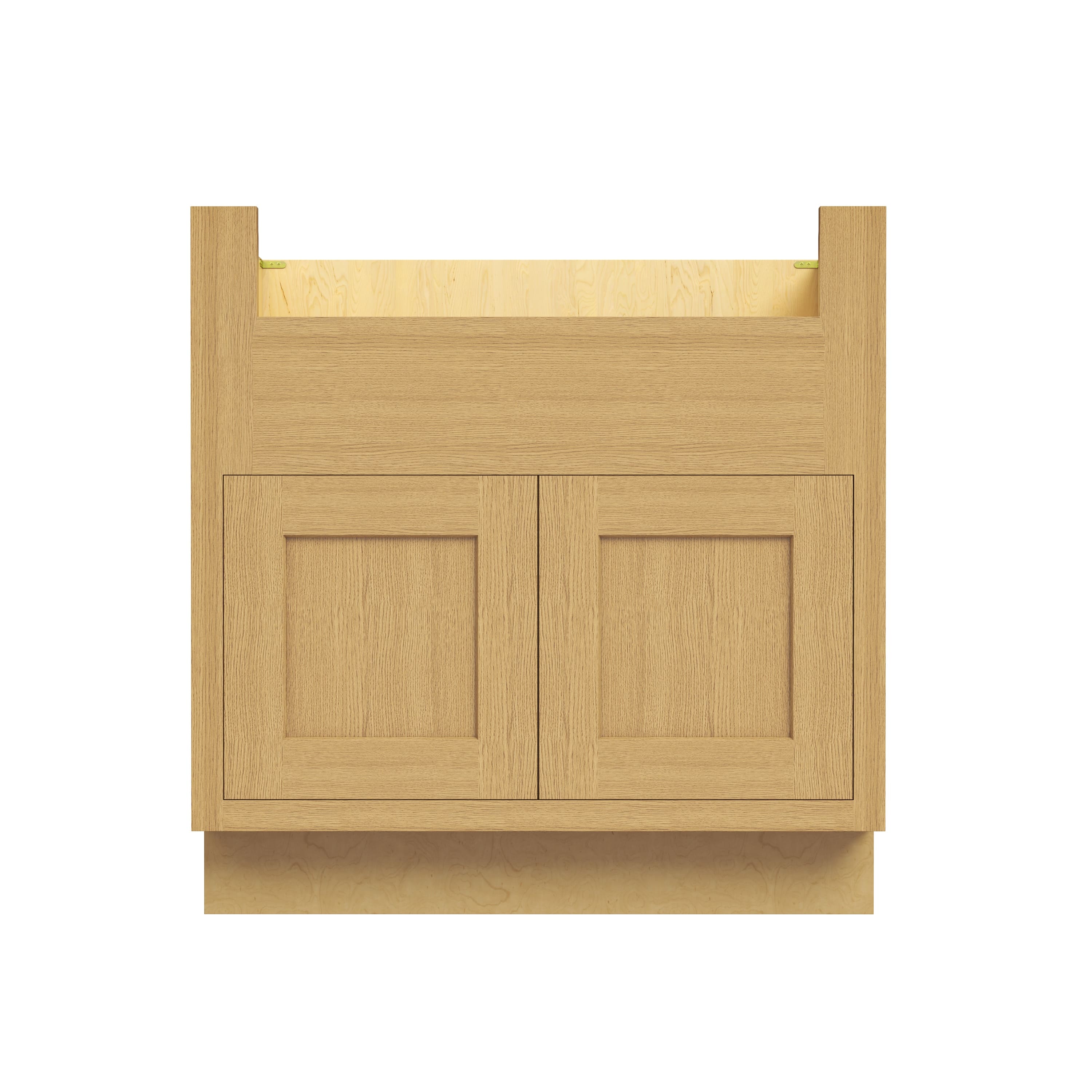 Inset Hazelnut Oak RTA 33-39"W x 34.5"H x 25"D 3-Size Farm Sink Base Cabinet with 2 Doors