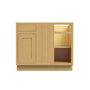 Inset Hazelnut Oak RTA 40-46"W x 34.5"H x 25"D 3-Size Blind Corner Base Cabinet with 1 Door, 1 Drawer and 1 Shelf