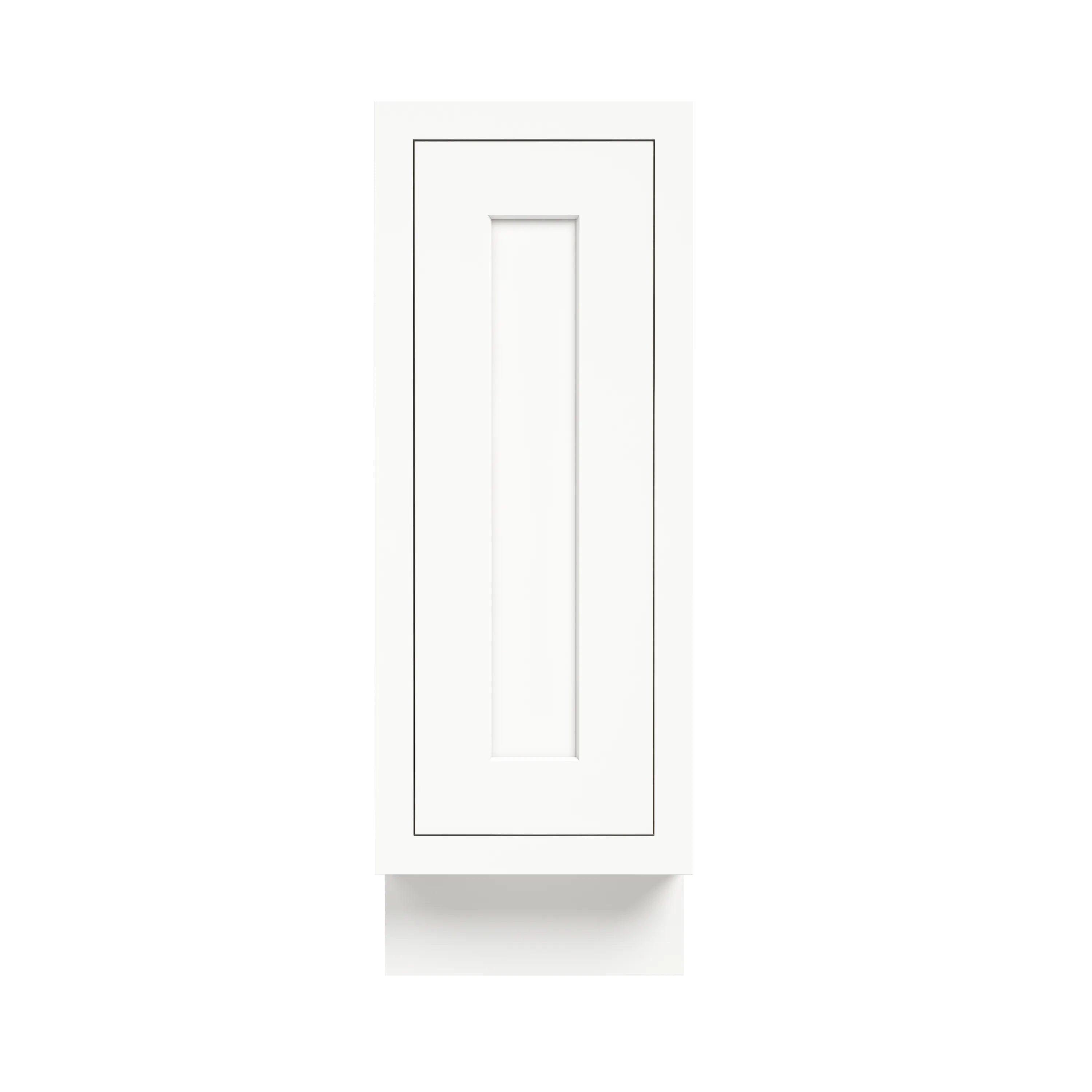 Inset Origami White RTA 12-21"W x 34.5"H x 25"D 4-Size Full Height Single Door Base Cabinet