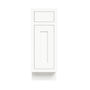Inset Origami White RTA 12-21"W x 34.5"H x 25"D 4-Size Single Drawer Base Cabinet with 1 Door