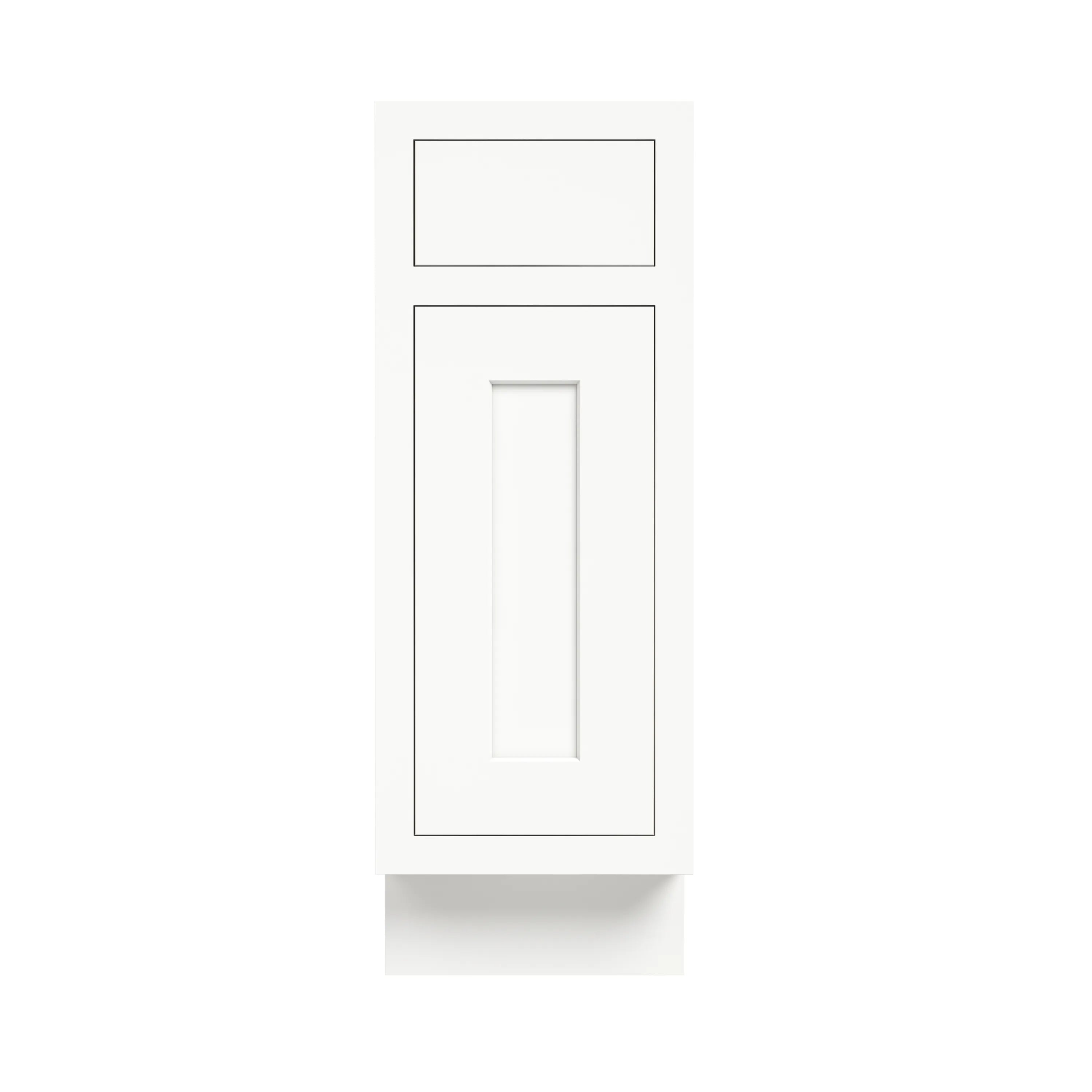 Inset Origami White RTA 12-21"W x 34.5"H x 25"D 4-Size Single Drawer Base Cabinet with 1 Door