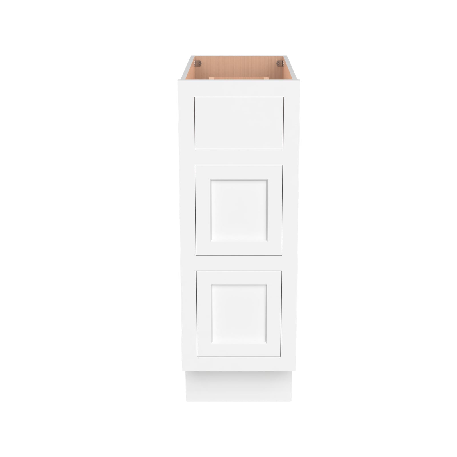 Inset Origami White RTA 12-36"W x 34.5"H x 25"D 9-Size Base Cabinet with 3 Drawers