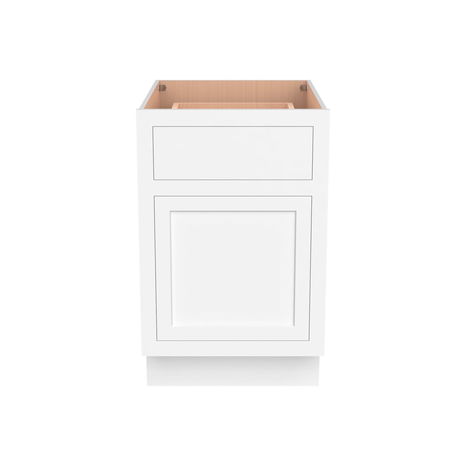 Inset Origami White RTA 18"W x 34.5"H x 25"D Base Waste Basket Cabinet with 2 Bins