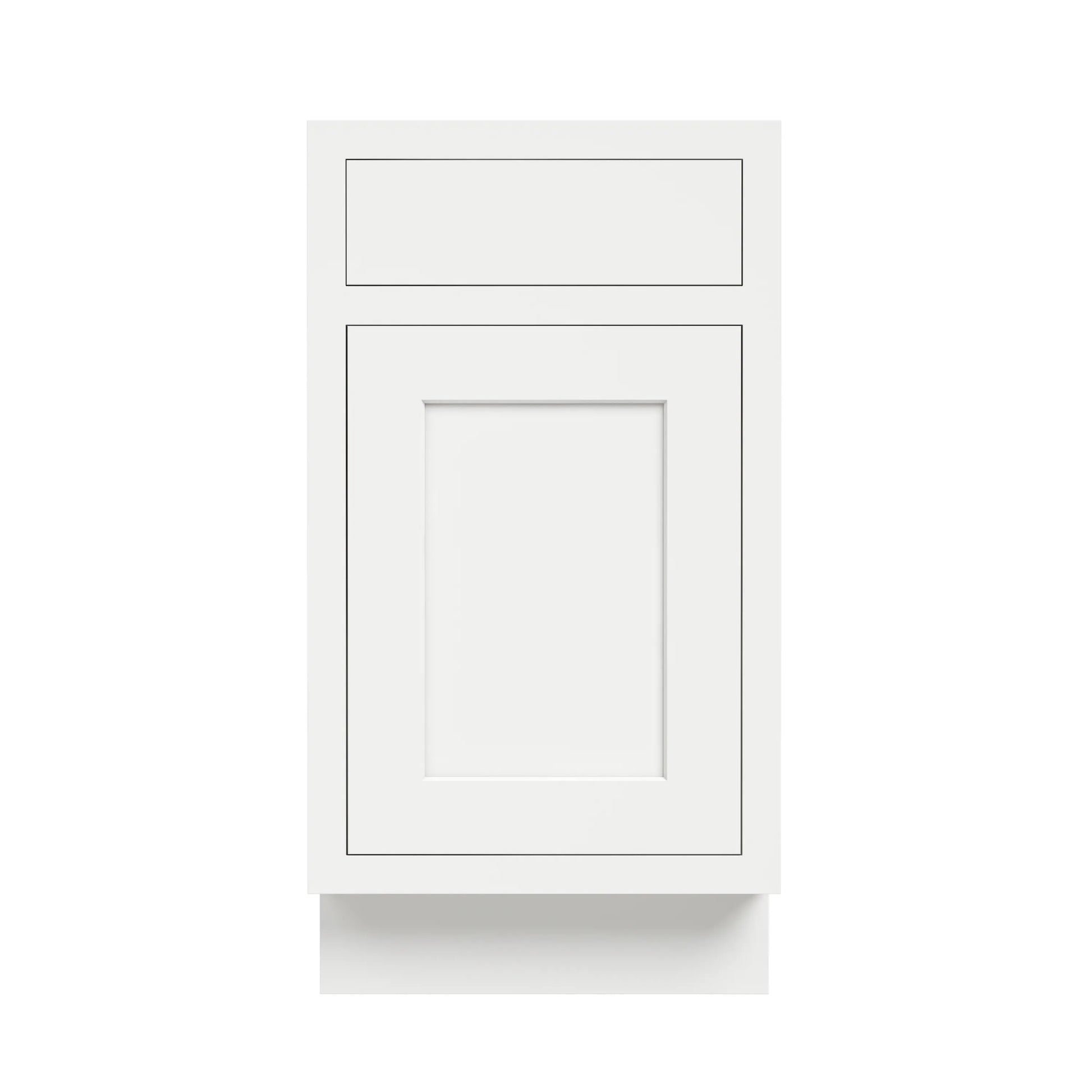 Inset Origami White RTA 18"W x 34.5"H x 25"D Base Waste Basket Cabinet with 2 Bins
