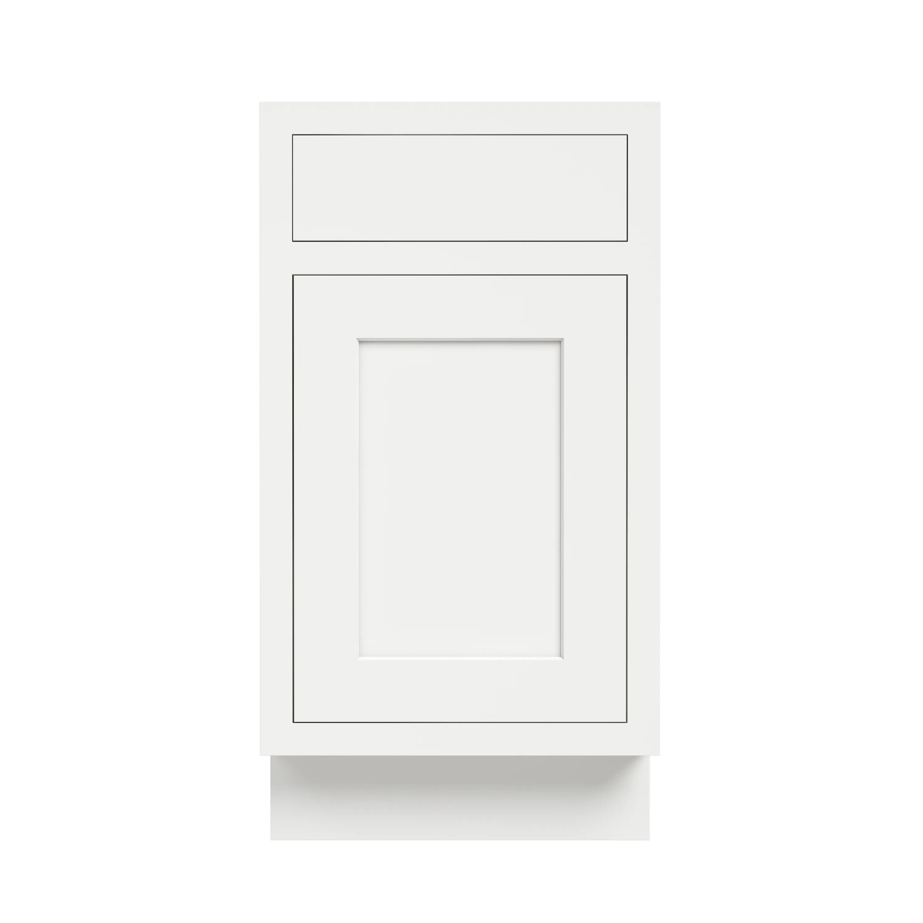 Inset Origami White RTA 18"W x 34.5"H x 25"D Base Waste Basket Cabinet with 2 Bins