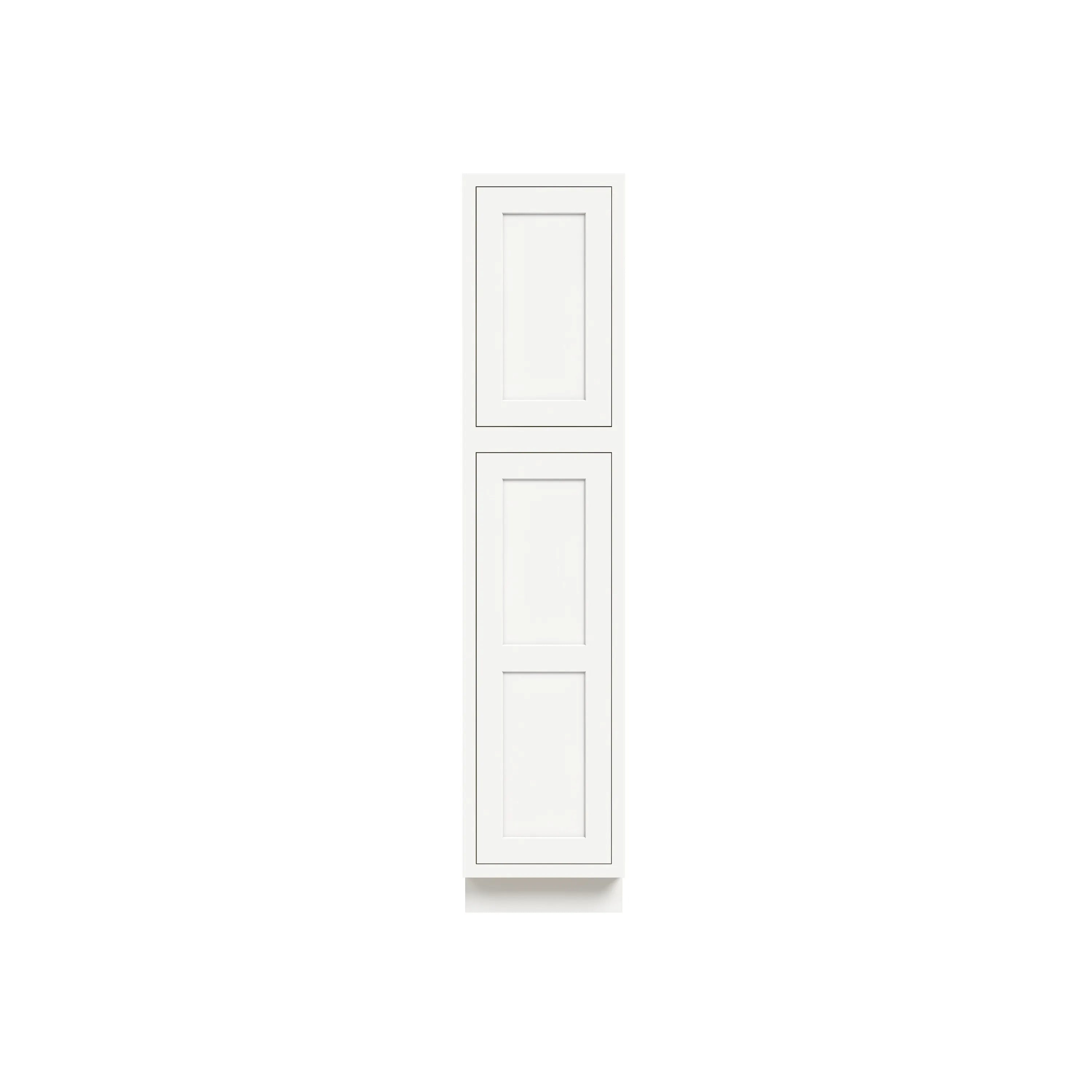 Inset Origami White RTA 18"W x 84-96"H x 25"D 3-Size Pantry Cabinet with 2 Doors and 4 Shelves