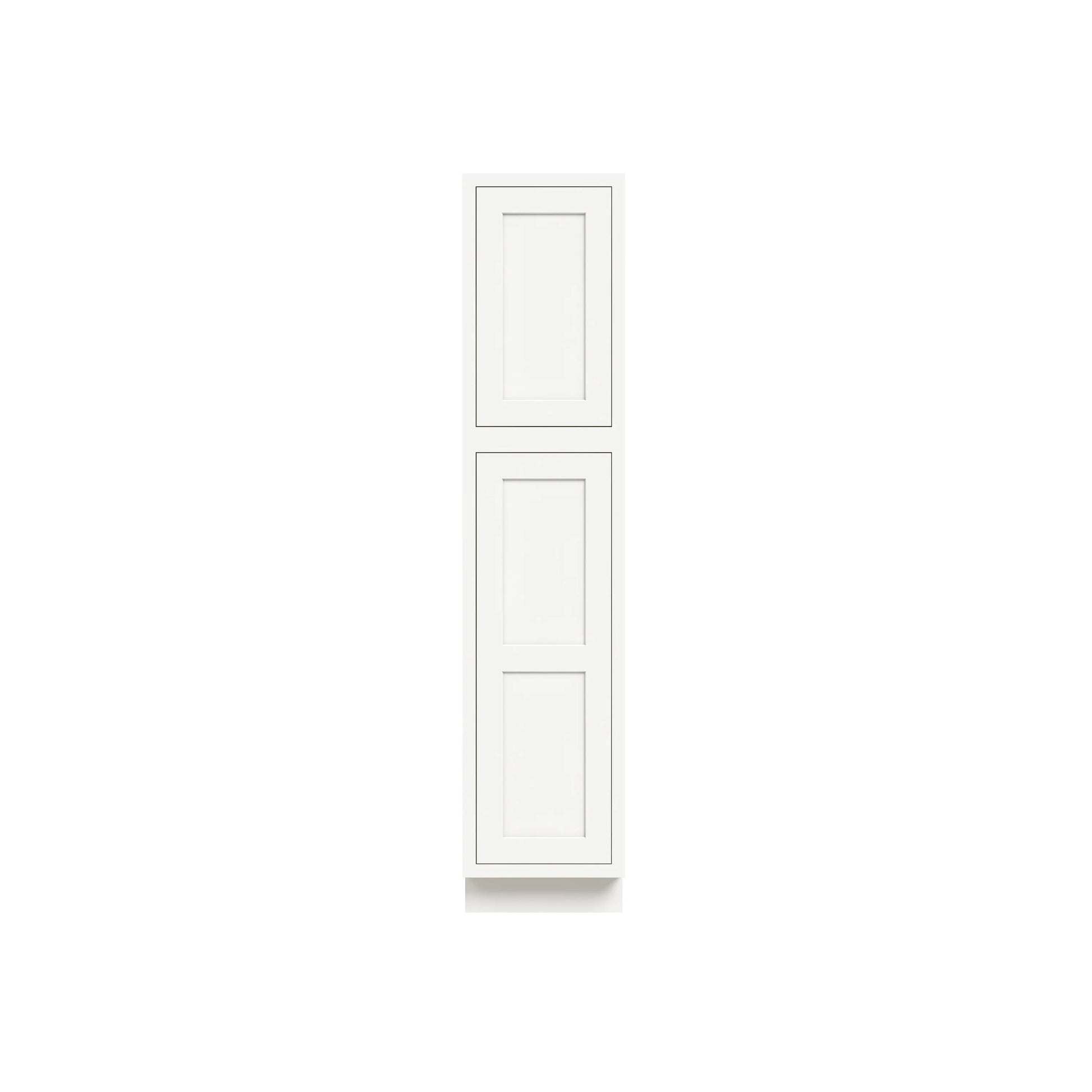 Inset Origami White RTA 18"W x 84-96"H x 25"D 3-Size Pantry Cabinet with 2 Doors and 4 Shelves