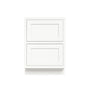 Inset Origami White RTA 24-30"W x 34.5"H x 25"D 2-Size Base Cabinet with 2 Drawers