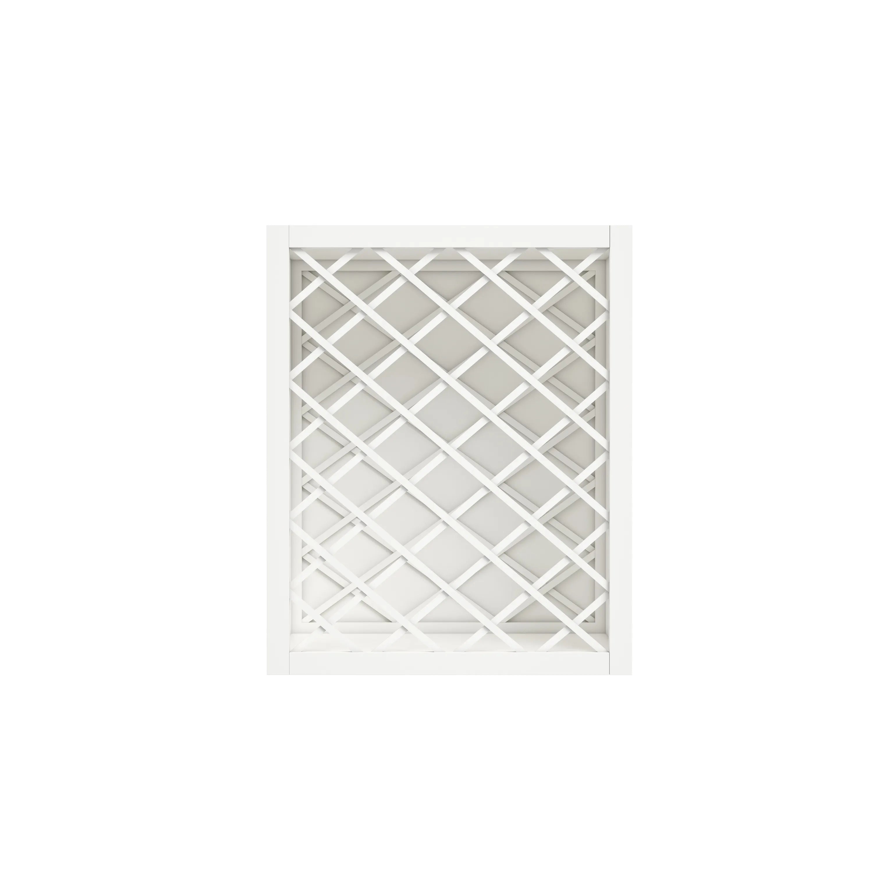Inset Origami White RTA 24-36"W x 15-30"H x 13.5"D 5-Size Diamond Lattice Wine Grid Wall Rack Cabinet