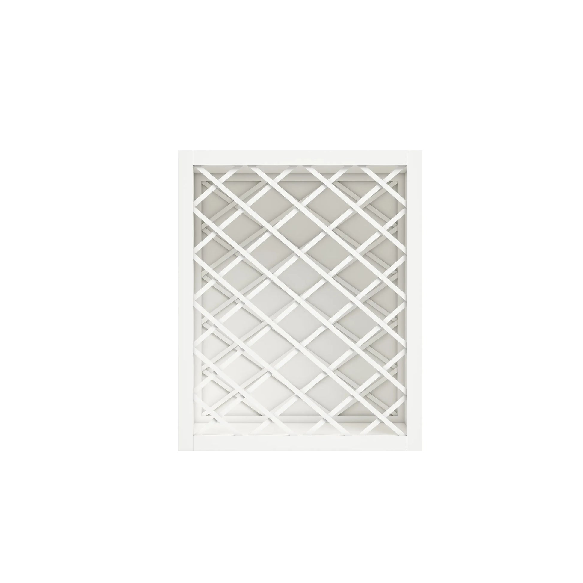 Inset Origami White RTA 24-36"W x 15-30"H x 13.5"D 5-Size Diamond Lattice Wine Grid Wall Rack Cabinet