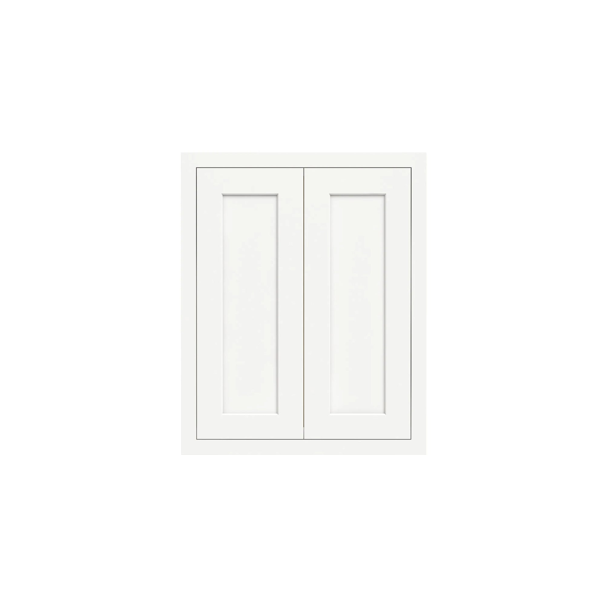 Inset Origami White RTA 24-36"W x 30-42"H x 13.5"D 15-Size Double Doors Wall Cabinet