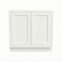 Inset Origami White RTA 24-36"W x 34.5"H x 25"D 5-Size Full Height Double Doors Base Cabinet