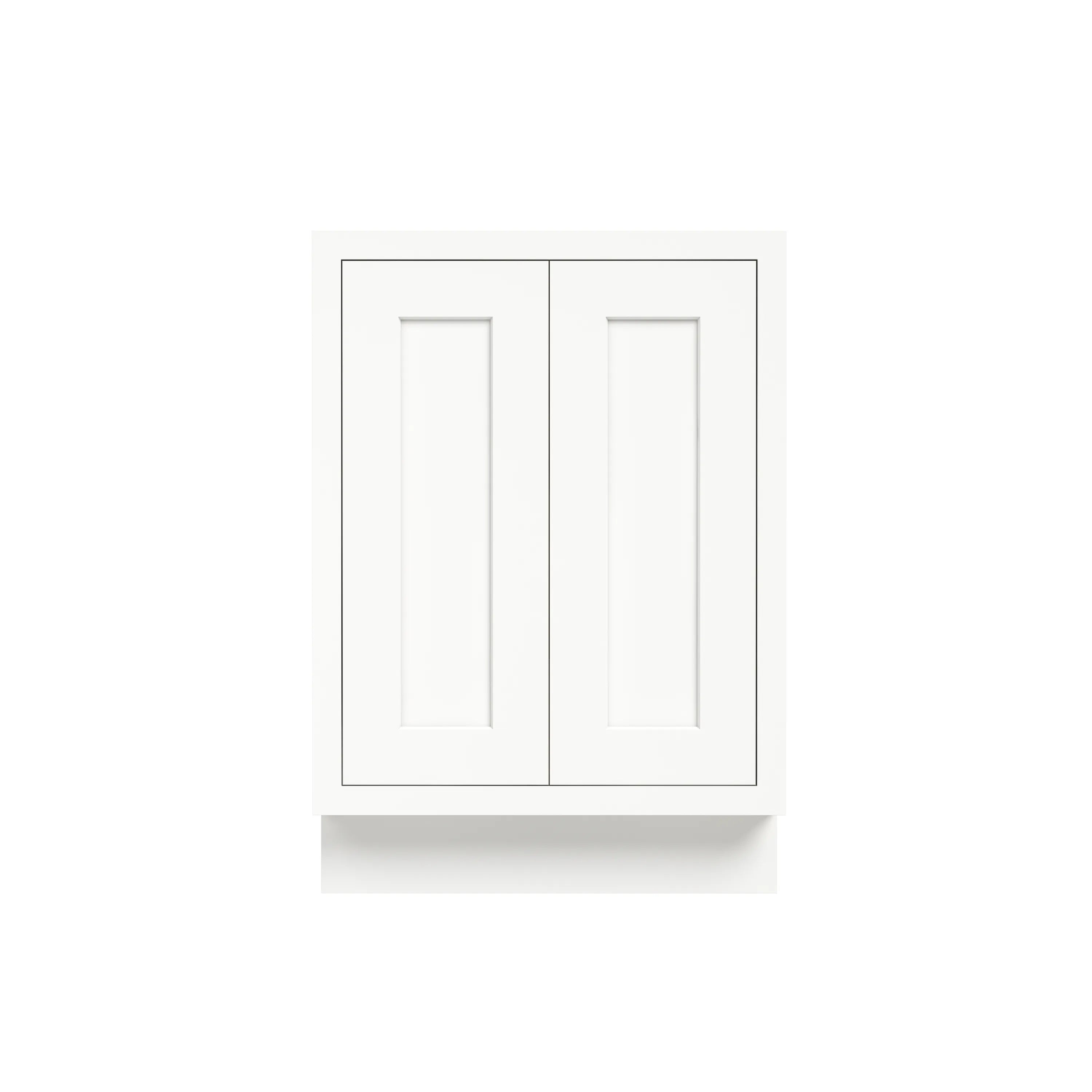 Inset Origami White RTA 24-36"W x 34.5"H x 25"D 5-Size Full Height Double Doors Base Cabinet