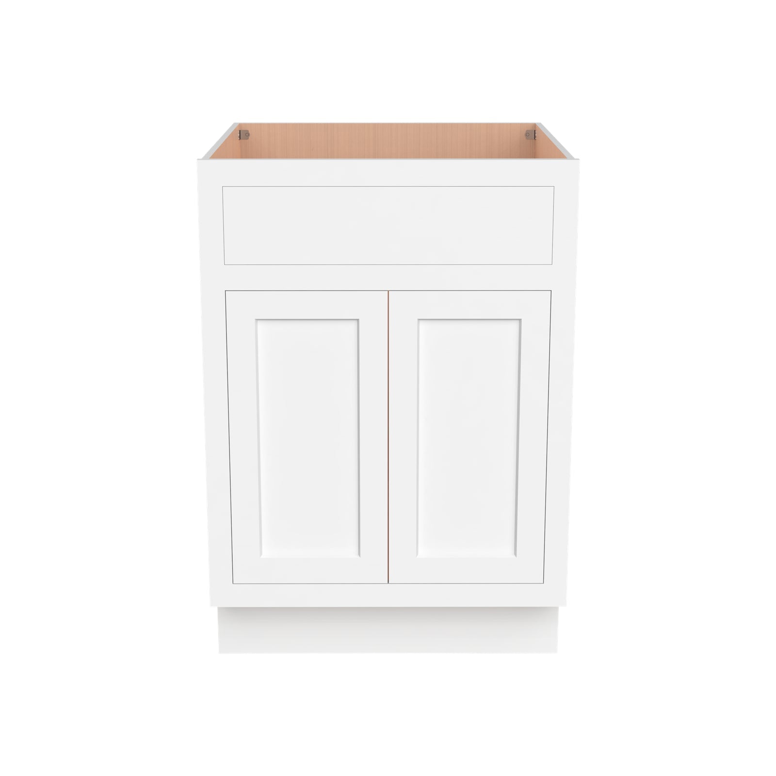 Inset Origami White RTA 24-36"W x 34.5"H x 25"D 5-Size Sink Base Cabinet with 2 Doors and 1 False Drawer