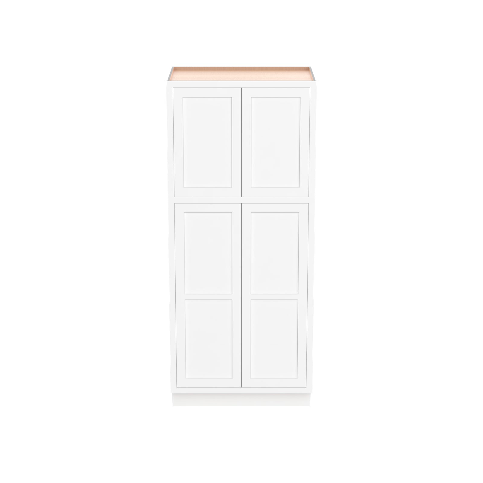 Inset Origami White RTA 24-36"W x 84-96"H x 25"D 9-Size Pantry Cabinet with 4 Doors and 4 Shelves