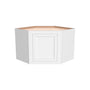 Inset Origami White RTA 25.5"W x 18-42"H x 13.5"D 4-Size Diagonal Corner Wall Cabinet with 2-3 Shelves