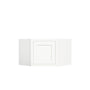 Inset Origami White RTA 25.5"W x 18-42"H x 13.5"D 4-Size Diagonal Corner Wall Cabinet with 2-3 Shelves