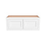 Inset Origami White RTA 30-36"W x 12-24"H x 25"D 7-Size Double Doors Wall Cabinet
