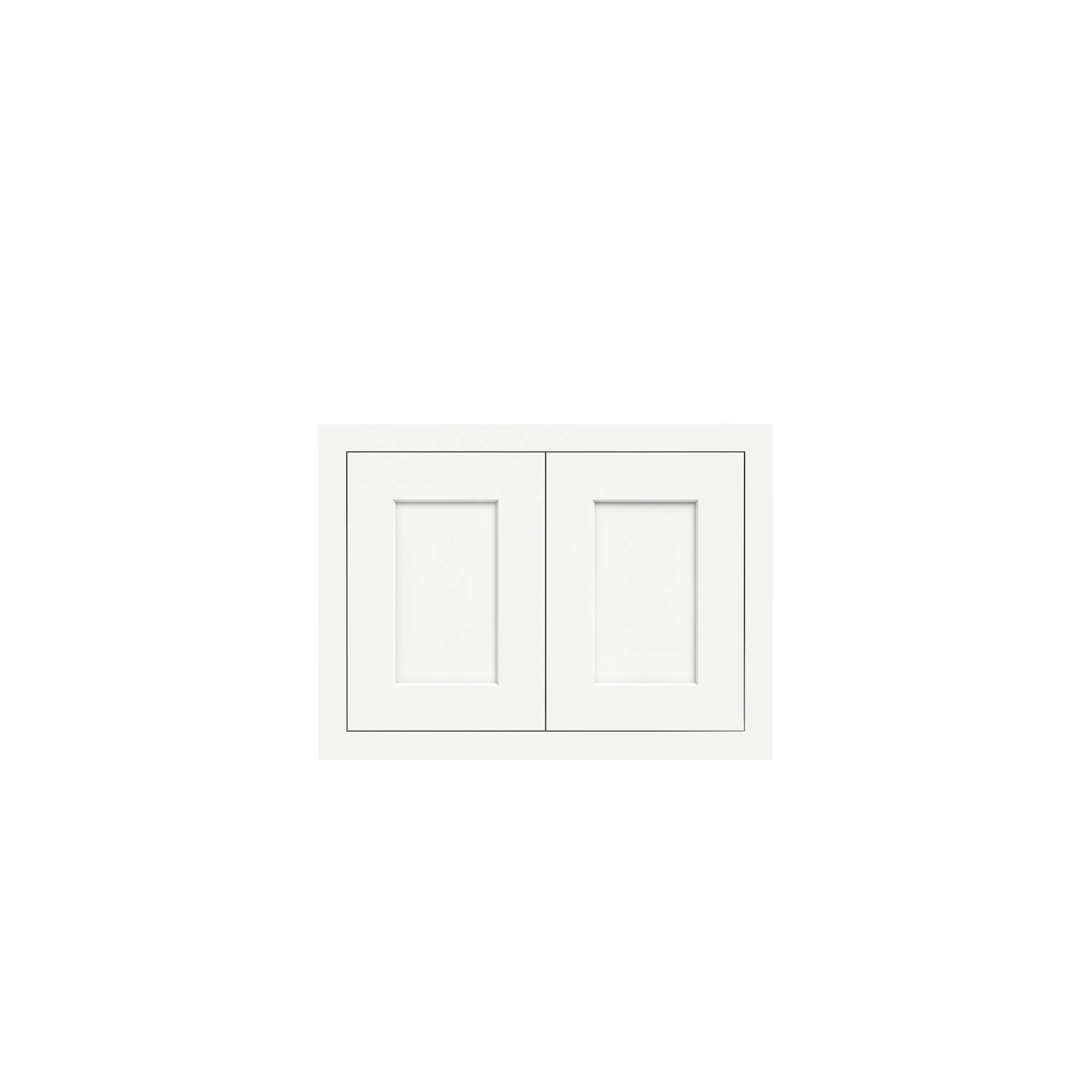 Inset Origami White RTA 30-36"W x 12-24"H x 25"D 7-Size Double Doors Wall Cabinet