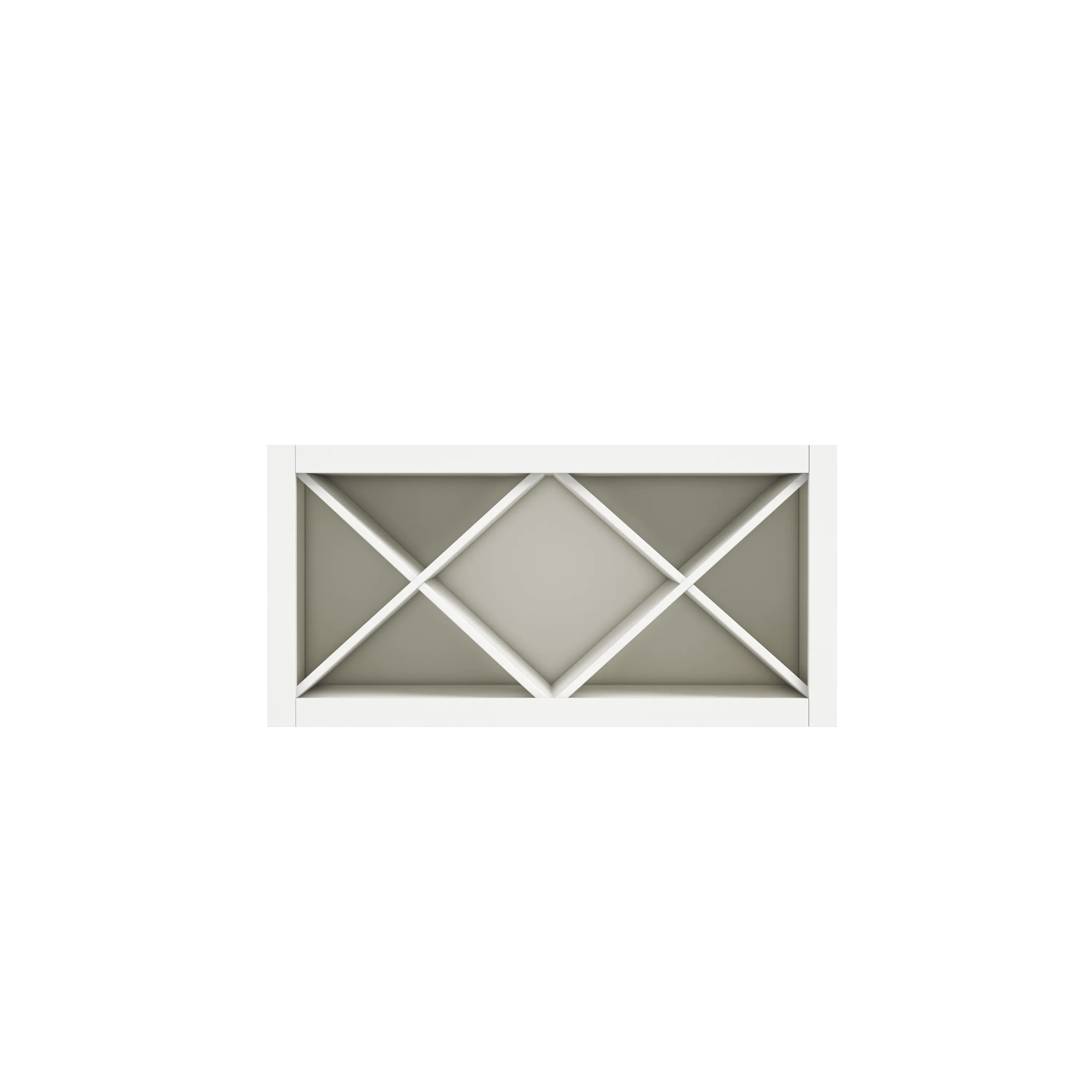 Inset Origami White RTA 30-36"W x 15-18"H x 13.5"D 4-Size X-Shaped Wine Grid Wall Rack Cabinet