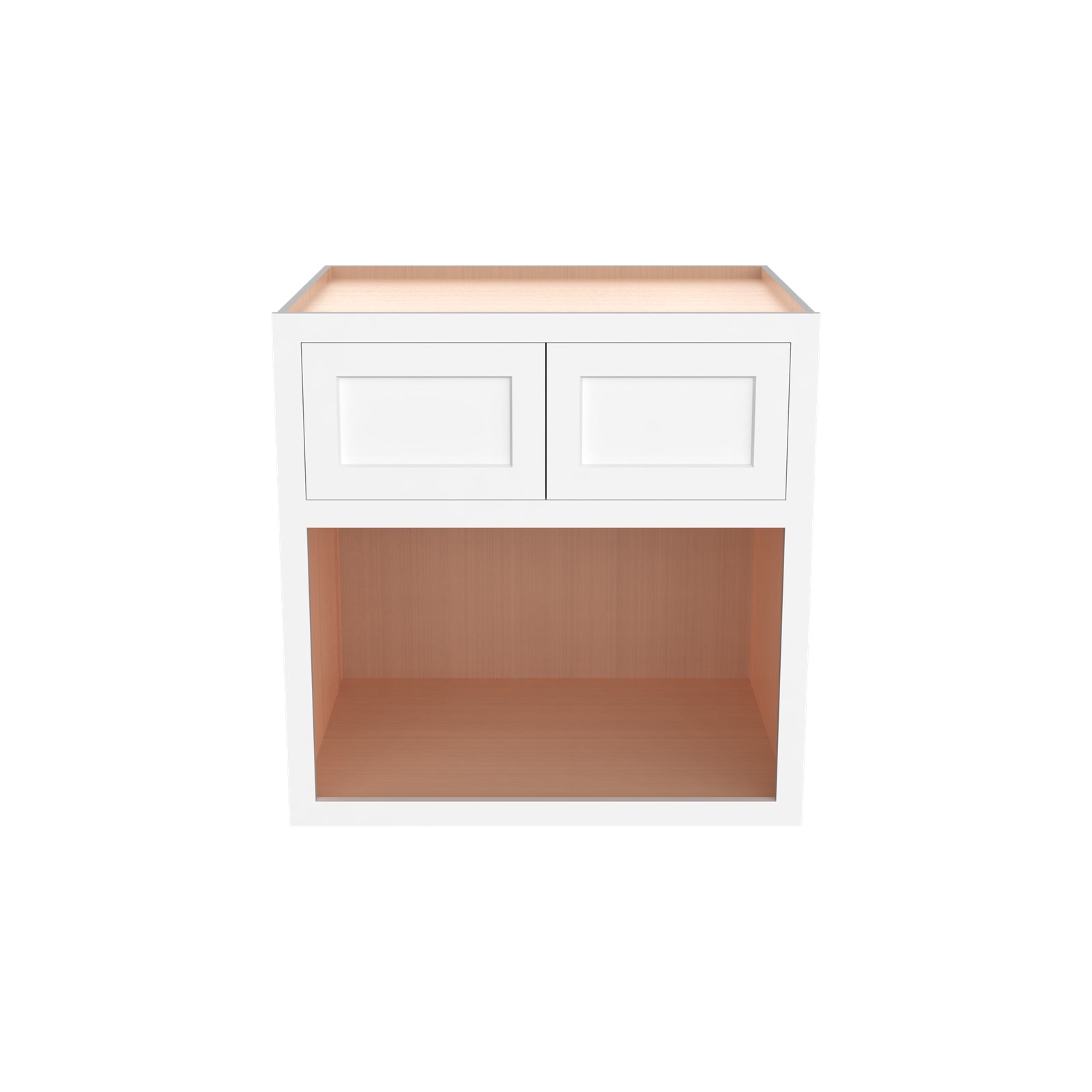 Inset Origami White RTA 30"W x 30-42"H x 25"D 3-Size Double Doors Wall Cabinet with Microwave Opening