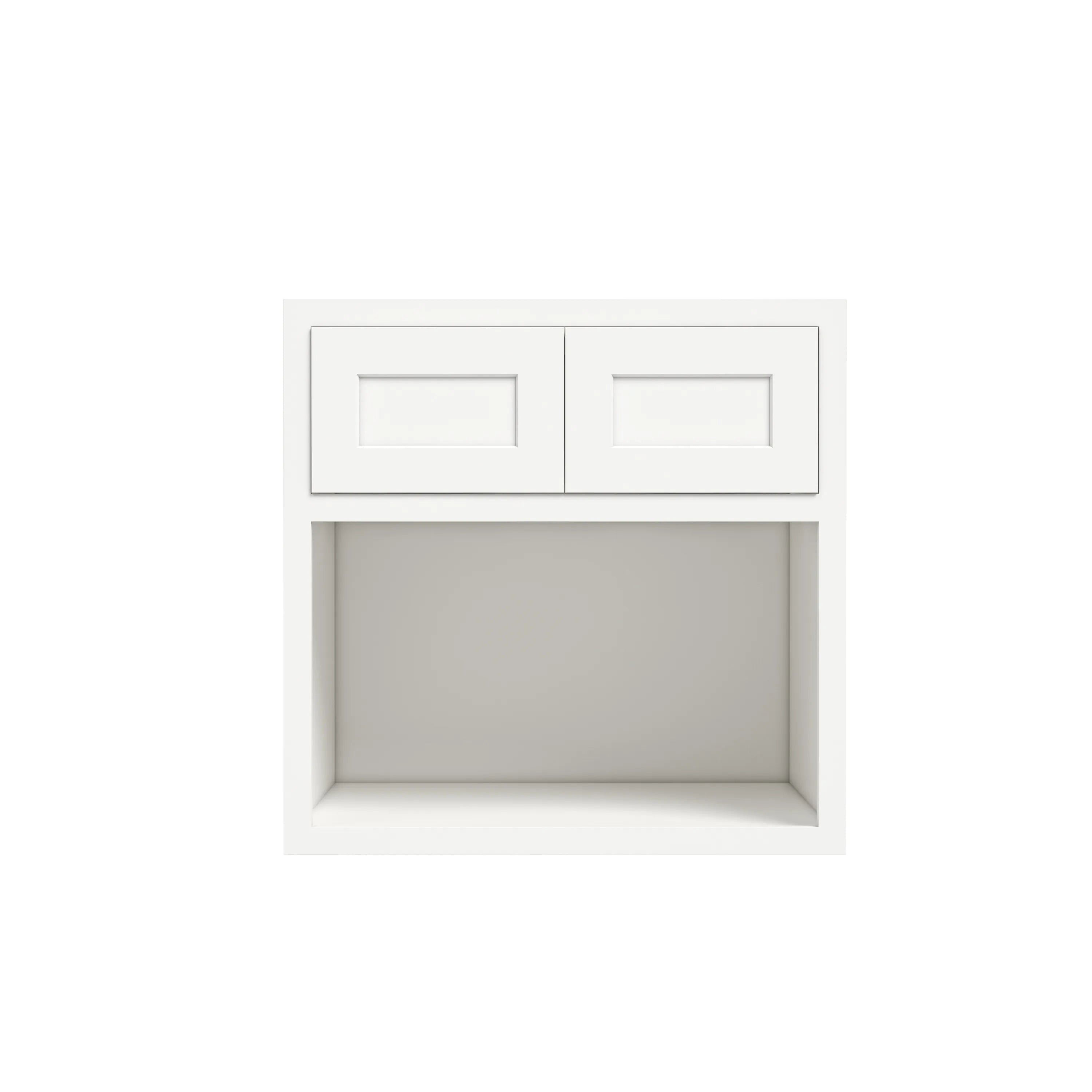 Inset Origami White RTA 30"W x 30-42"H x 25"D 3-Size Double Doors Wall Cabinet with Microwave Opening