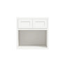 Inset Origami White RTA 30"W x 30-42"H x 25"D 3-Size Double Doors Wall Cabinet with Microwave Opening