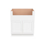 Inset Origami White RTA 33-39"W x 34.5"H x 25"D 3-Size Farm Sink Base Cabinet with 2 Doors