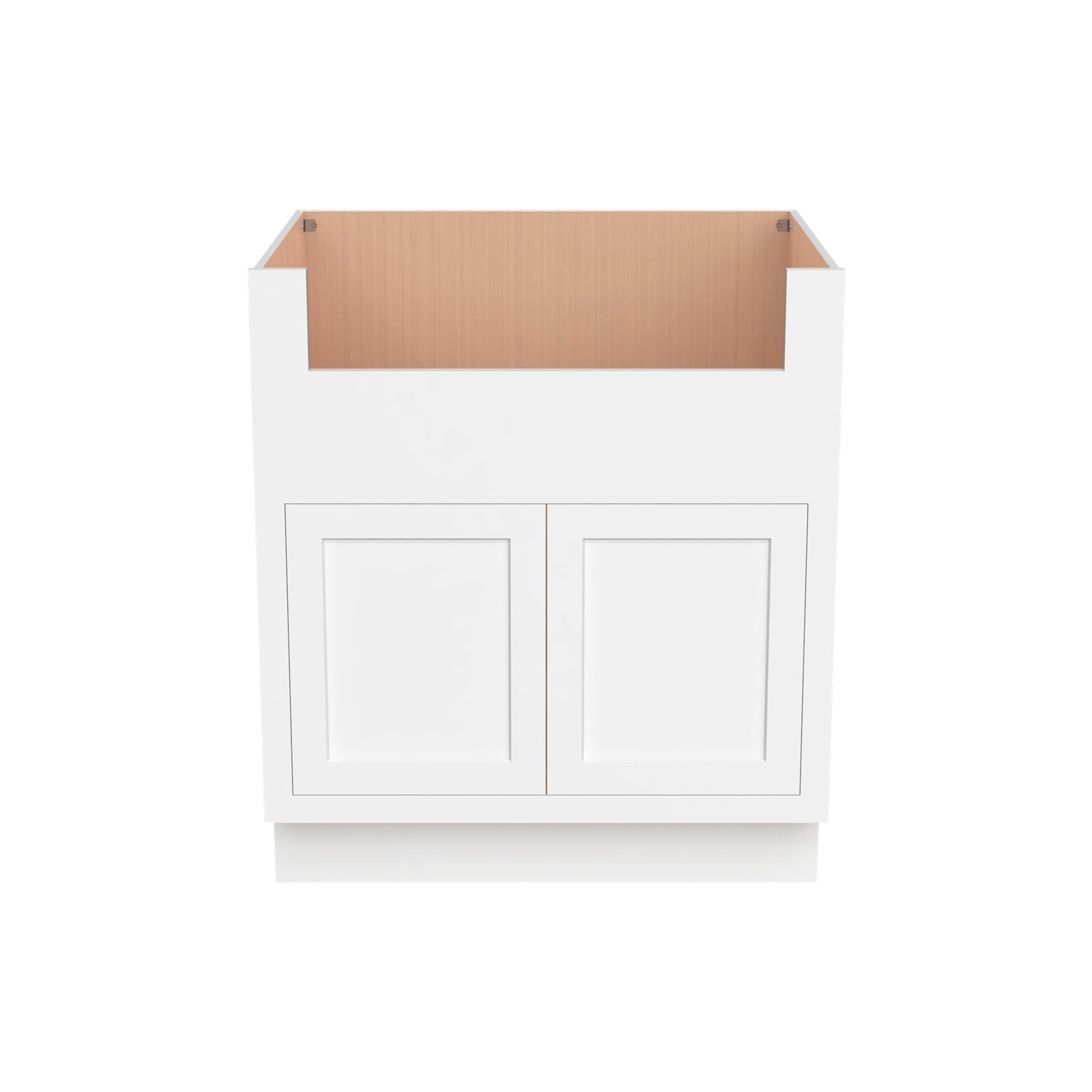 Inset Origami White RTA 33-39"W x 34.5"H x 25"D 3-Size Farm Sink Base Cabinet with 2 Doors