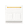 Inset Origami White RTA 33-39"W x 34.5"H x 25"D 3-Size Farm Sink Base Cabinet with 2 Doors