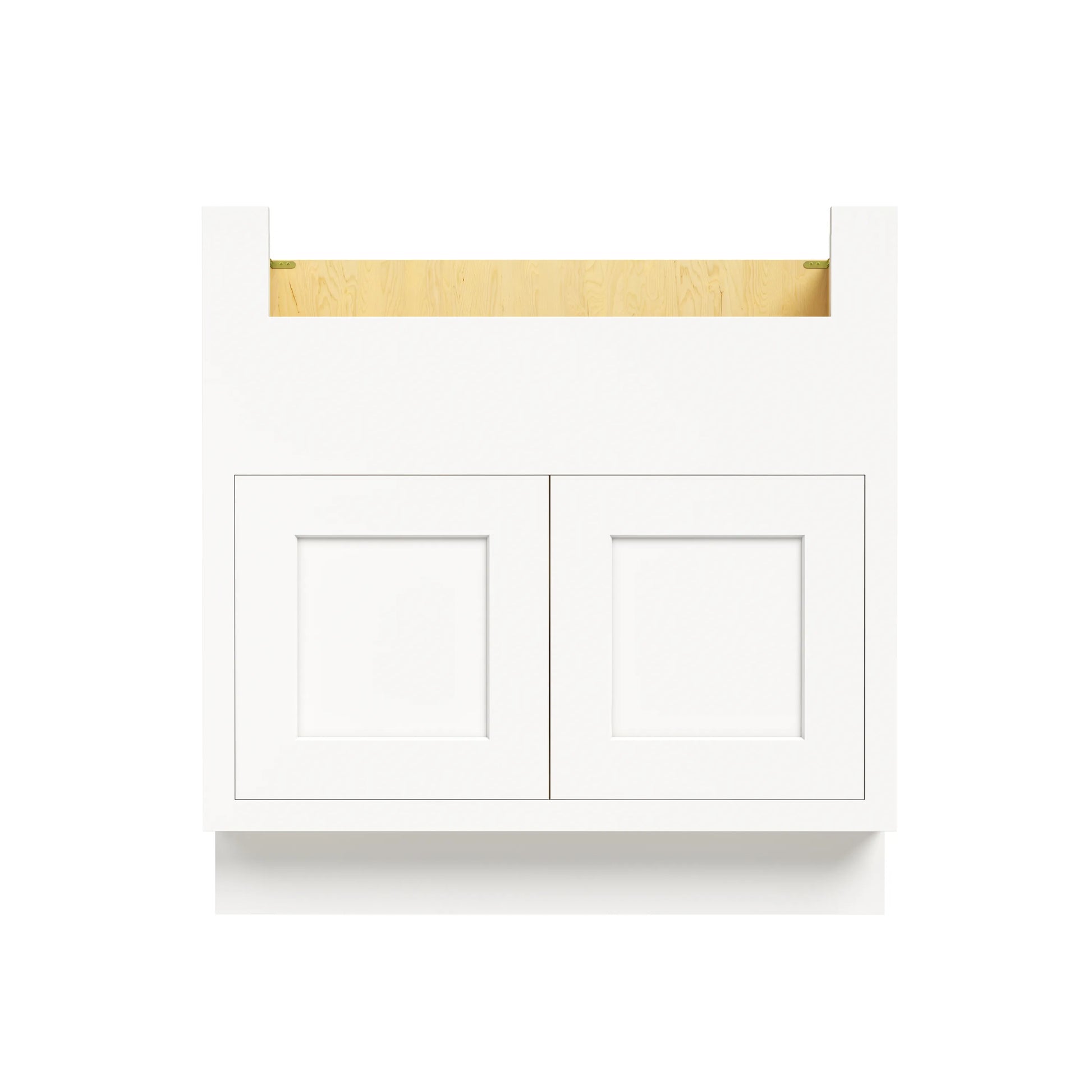 Inset Origami White RTA 33-39"W x 34.5"H x 25"D 3-Size Farm Sink Base Cabinet with 2 Doors