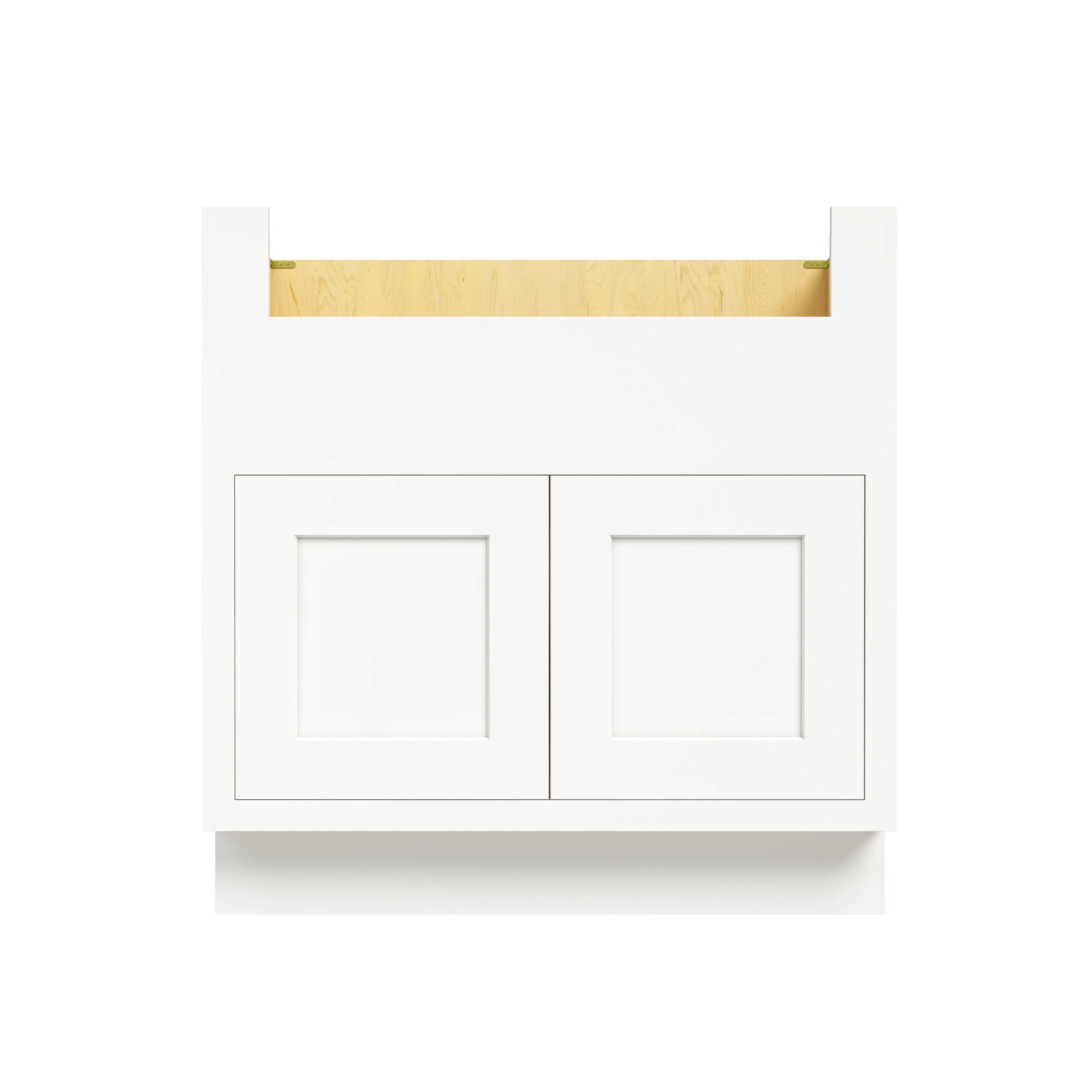 Inset Origami White RTA 33-39"W x 34.5"H x 25"D 3-Size Farm Sink Base Cabinet with 2 Doors