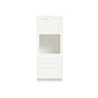 Inset Origami White RTA 33"W x 84-96"H x 25"D 3-Size Pantry Cabinet with Oven Opening, 4 Drawers and 2 Doors