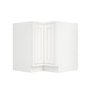 Inset Origami White RTA 34-37"W x 34.5"H x 25"D 2-Size Lazy Susan Base Cabinet with Pull-out Shelf and Bi-fold Door